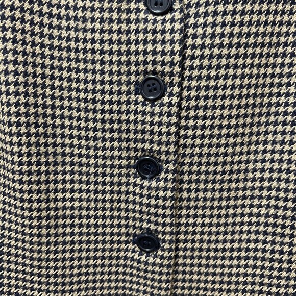 VTG Chelsea Campbell Womens Dress Jumper 8 Tan Houndstooth 100% Wool Academia - Picture 5 of 12